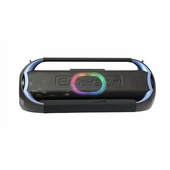 Emerson EDSP-5001 Triad Grip XL Portable Bluetooth LED Party Speaker with Powerful Bass, Colorful Light Show, Built-in Rechargeable Battery, Dual Speaker Drivers, and Wireless Stereo Pairing