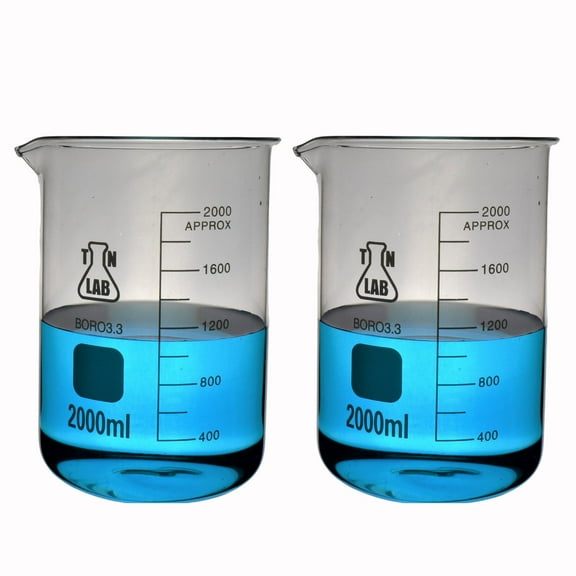 Beaker Borosilicate Glass with Graduations 2,000ml 2L