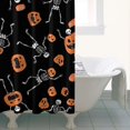 thumbnail image 4 of Halloween Dancing Skeletons and Pumpkins Pattern Shower Curtain 36"x72" ,Bathroom Decorative Shower Curtains Set with 12 Hooks,Modern Waterproof Washable Shower Curtain, 4 of 6