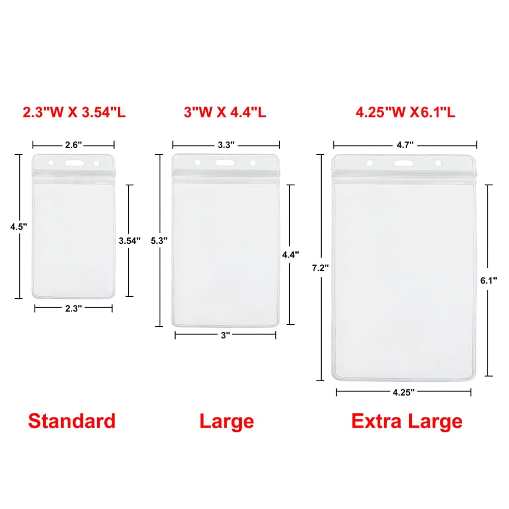 MUKA 50 Pcs Translucent Retractable Badge Reels with Vertical Style ID Card Badge Holders Sets
