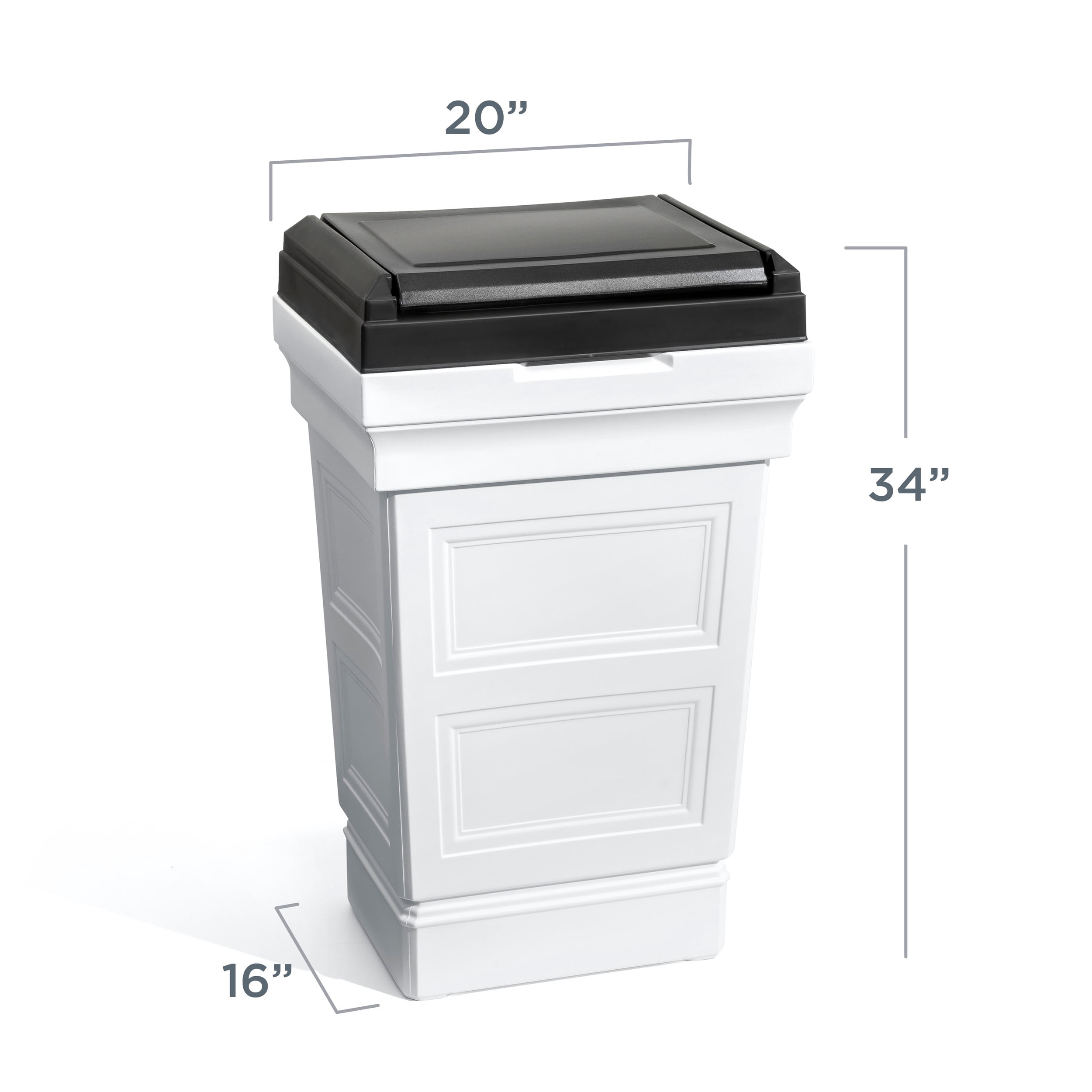 Step2 Atherton Classic White Outdoor Patio Garbage Container