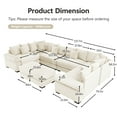 thumbnail image 4 of FFH 137.7" Oversized Modular Sectional Sofa, Convertible Living Room Furniture Sets Sectional with Ottoman, U Shaped Cloud Couch, Beige, 4 of 16