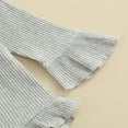 thumbnail image 4 of Baby Girl Knitted Ribbed Long Sleeve Ruffle Romper Bodysuit Onesie Tops, 4 of 6