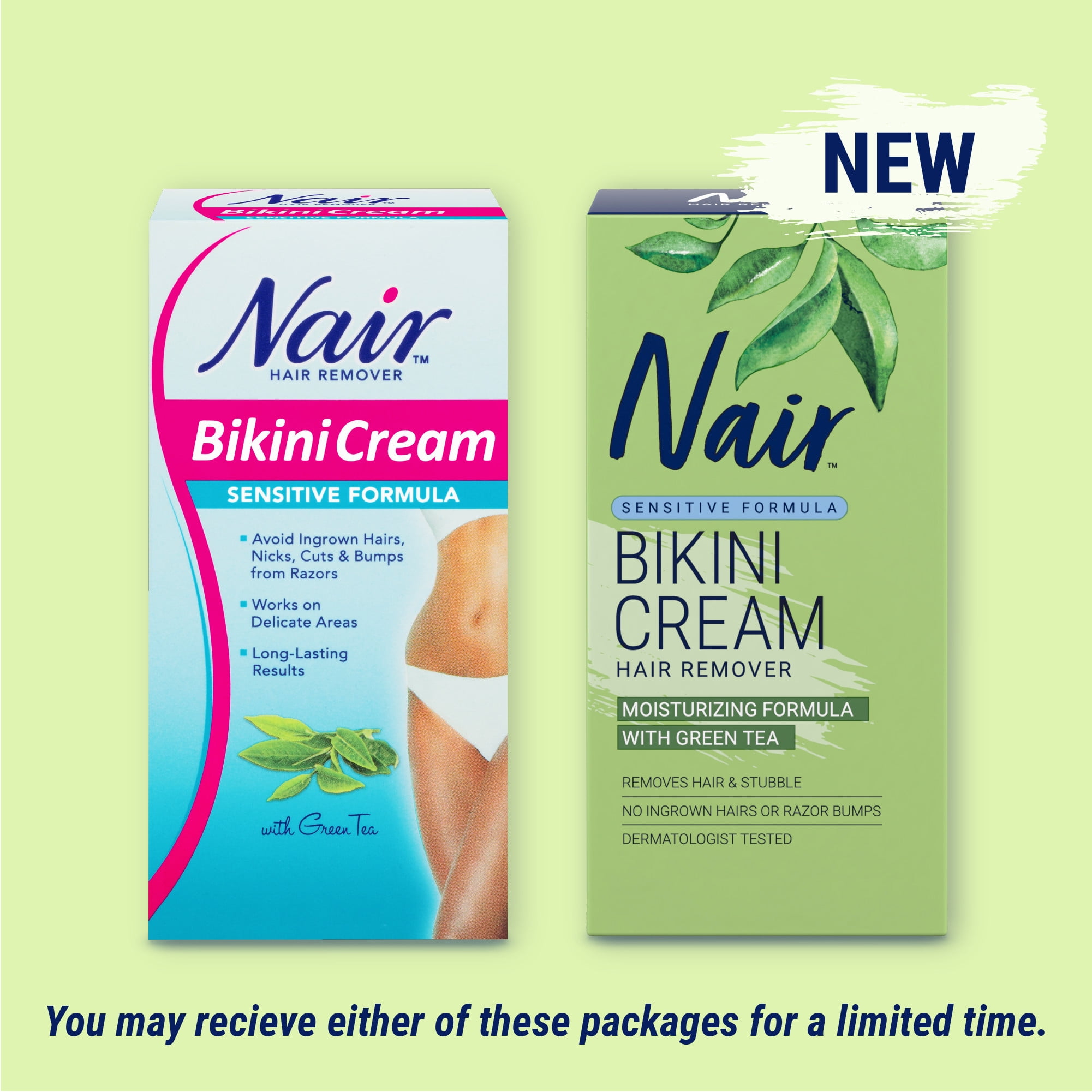 Nair Hair Remover Sensitive Formula Bikini Cream Hair Removal,  Oz Box -  