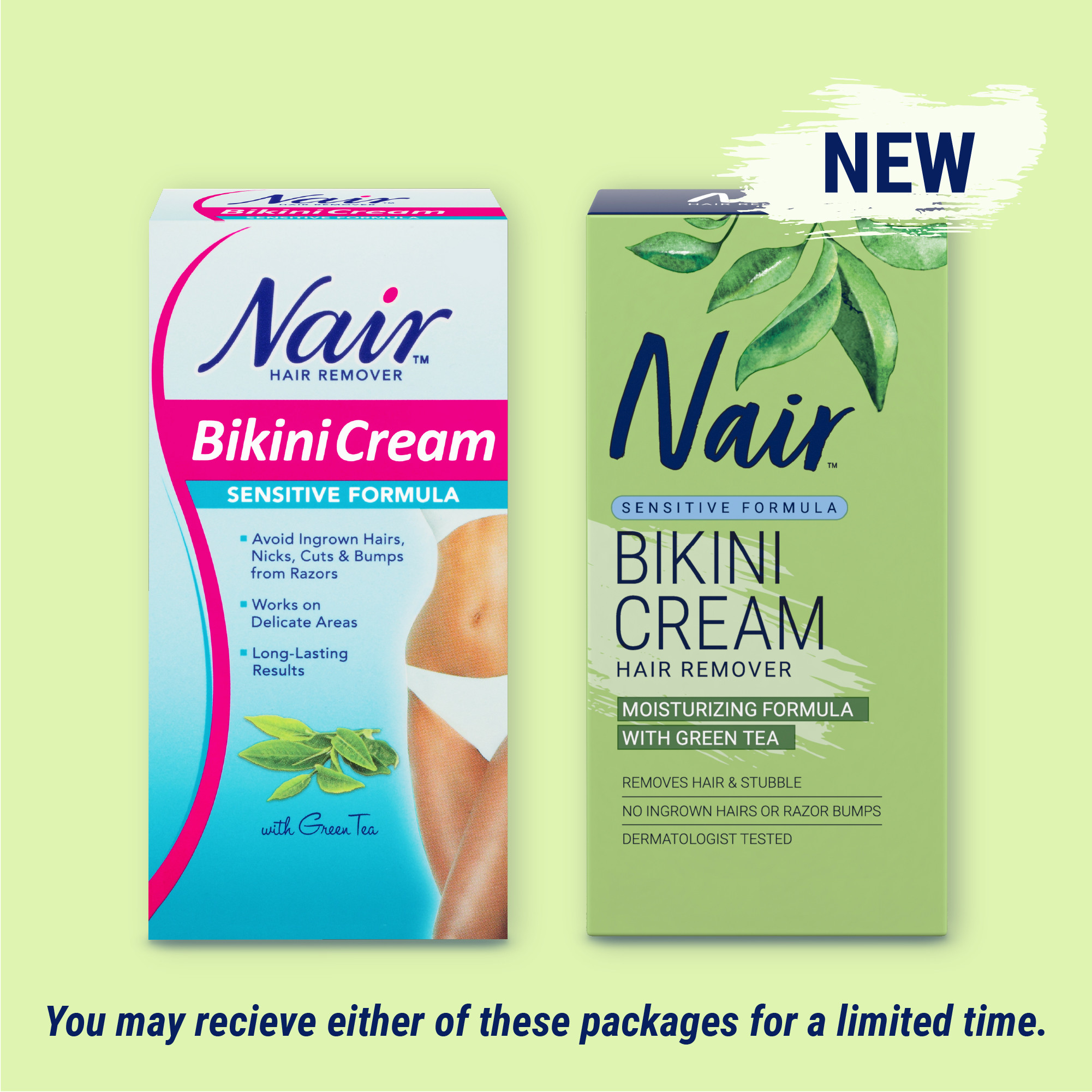 Nair Hair Remover Sensitive Formula Bikini Cream Hair Removal, 1.7 Oz Box - image 3 of 8