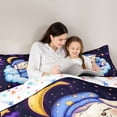 thumbnail image 4 of Homewish Kawaii Dog Queen Comforter Set,Cute Animal Comforter Sets Queen,White Cloud Decor,Colorful Stars Reversible,3-Piece,1 Comforter and 2 Pillowcases, 4 of 7