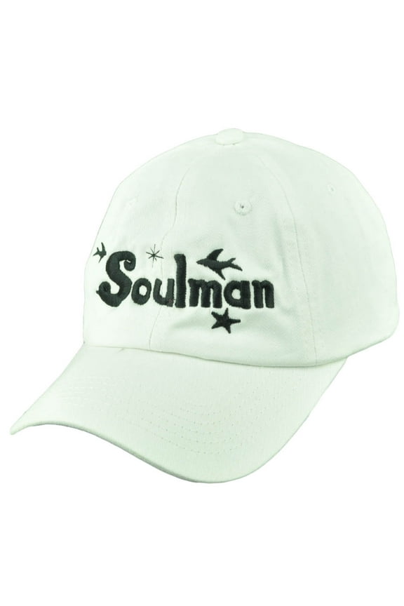 Soulman Rocky Johnson White Garment Wash Hat Cap Adjustable Wrestler Clip Buckle