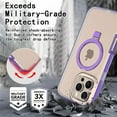 thumbnail image 3 of Rancase for iPhone 16 Pro Max Case with Magnetic Invisible Stand - Slim Translucent Design, Built-in Screen Protector, Military-Grade Drop Protection, Shockproof, MagSafe Compatible - Purple, 3 of 6