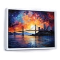 thumbnail image 2 of Designart "Orange Bridge Gateway Painting II" Architecture Floater Framed Canvas Art Print, 2 of 7