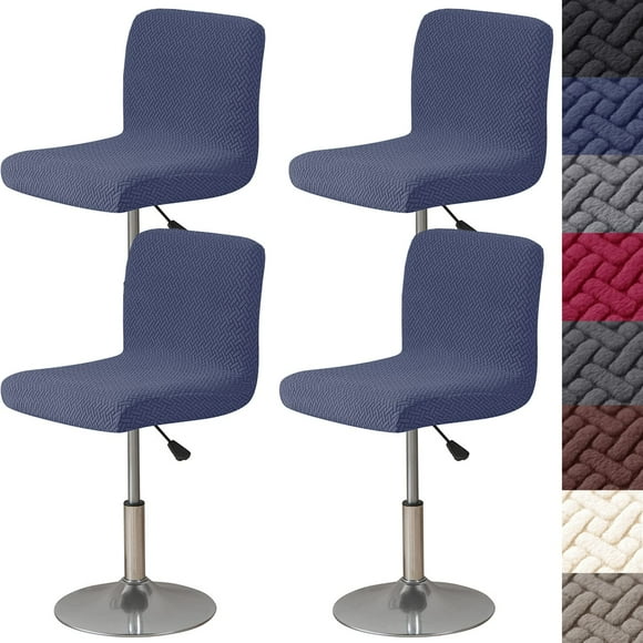 HFCNMY Bar Stool Covers with Backs,4 Pack Stretch Bar Stool Chair Covers,Jacquard Bar Stool Covers,Washable Bar Chair Covers Swivel Barstool Covers Slipcovers with Back Blue