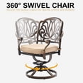 thumbnail image 3 of Outdoor Cast Aluminum Swivel Dining Chairs Set of 2, 360° Swivel Patio Chairs with Removable Cushions, Weather-Resistant High Back Armchairs for Garden, Bistro, Backyard,Poolside, 3 of 5