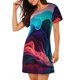 thumbnail image 2 of Easygdp Colorful Surreal Landscape Camisón de manga corta para mujer, informal, estampado, 2 of 6