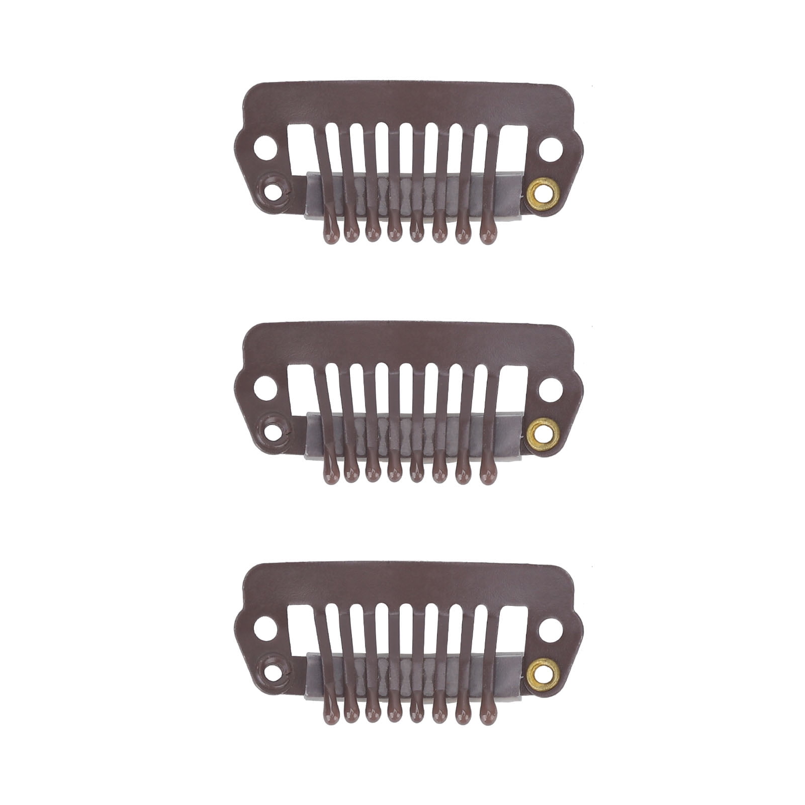 50pcs Clips, 8 Tips 8 Teeth Snap Comb Clips Stainless Steel Snap Clips With Rubber Hair Grips U