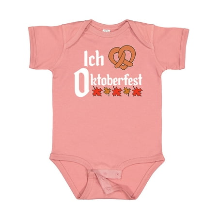 

Inktastic Ich Liebe - I Love Oktoberfest Pretzel Heart Gift Baby Boy or Baby Girl Bodysuit