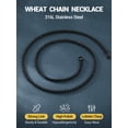 thumbnail image 6 of PROSTEEL Chain Neckalce for Men Women 3mm 24 inch Male Wheat Black Chain Stainless Steel Jewelry Gift for Fathers Day Birthday Graduation for Husband Dad Son, 6 of 8