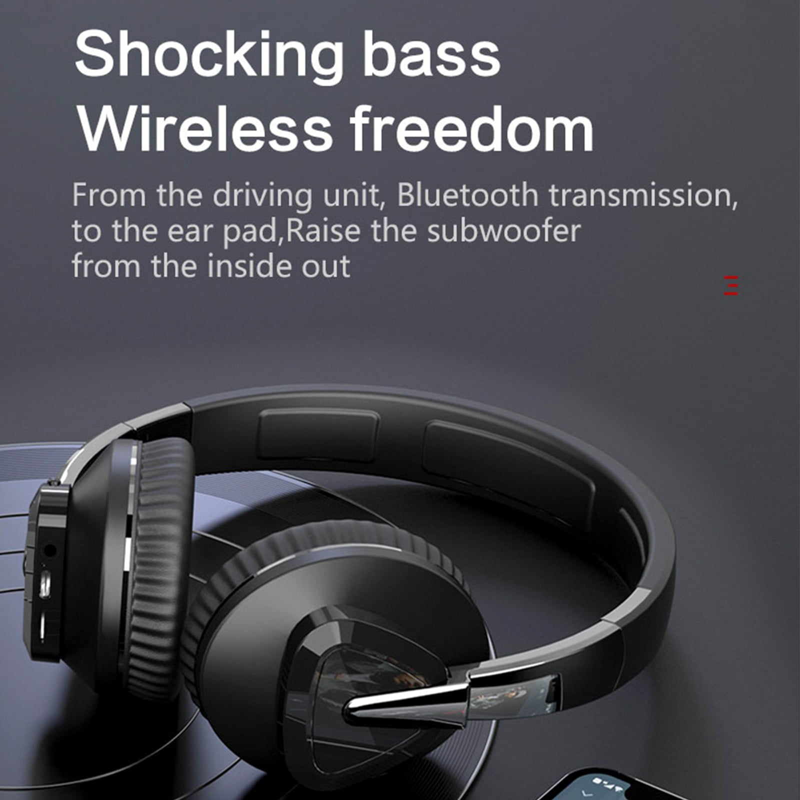 Bluetooth Headphones, 120H Playtime Headphones Wireless Bluetooth with 3 EQ Modes, Low Latency, Hands-Free Calls, Over Ear Headphones for Travel Home Office Cellphone PC - Black