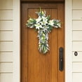 thumbnail image 4 of Guirnalda de lirios con forma de cruz de Pascua, decoración colgante, adorno para puerta delantera, señal de bienvenida, flor Artificial para, 4 of 7