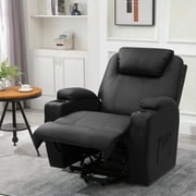 Vineego Electric Reclining Chair with Massage and Heating,Faux Leather,Brown