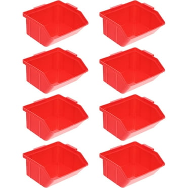 Gymnture Screws Organizer 8pcs Small Storage Bin Wall Mount Red