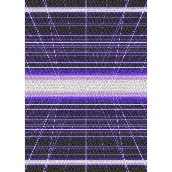 Ahgly Company Indoor Rectangle Patterned Lavender Purple Novelty Area Rugs, 8' x 12'