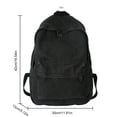 thumbnail image 3 of Canvas Campus Rucksack Solid Teens Zipper Anti-Theft Pocket (Black), 3 of 10