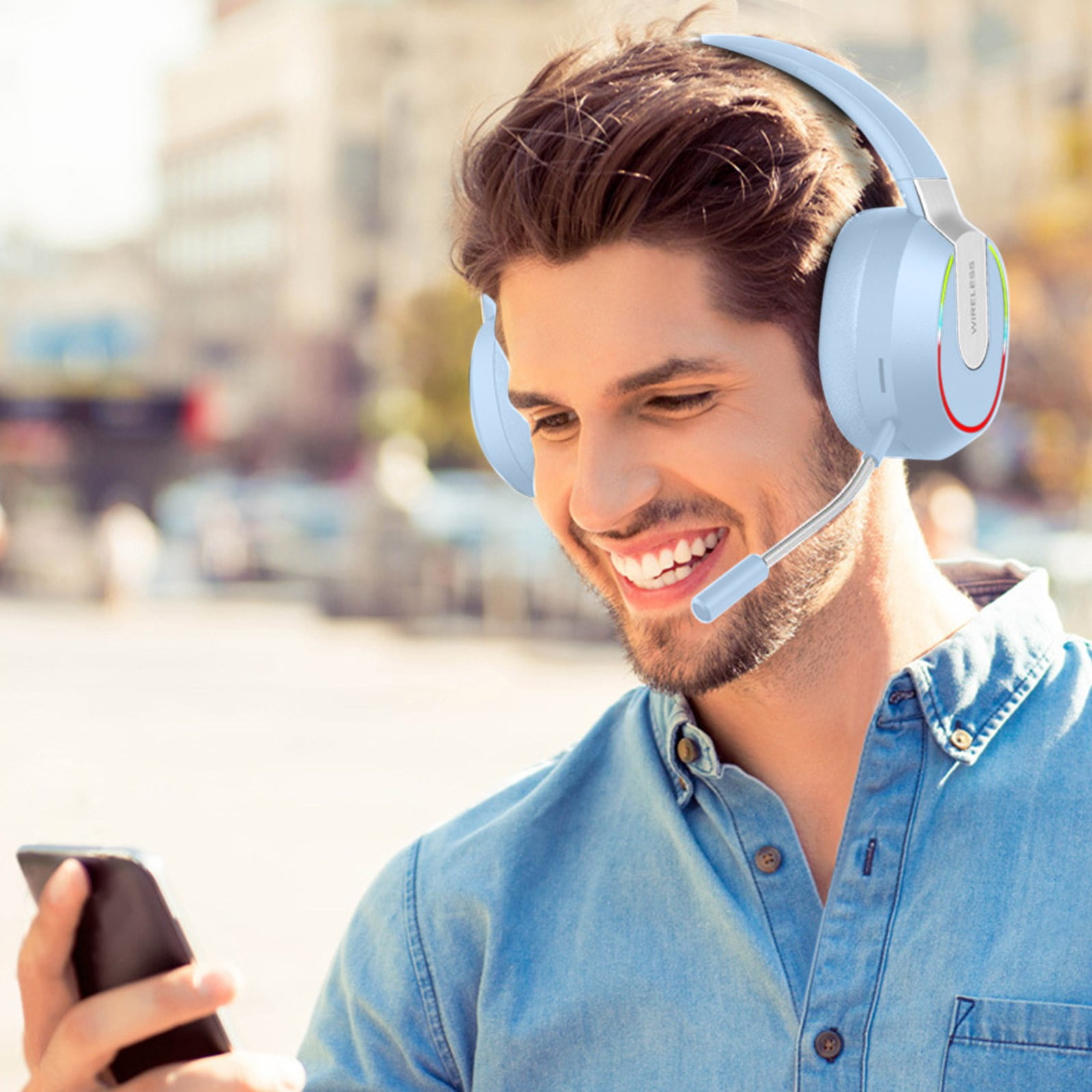 Bluetooth Wireless Headset – Bluetooth 5.1 Wireless Earphones With Low Latency Comfortable To Wear Long Battery Life Foldable With Microphone Bluetooth Earphones