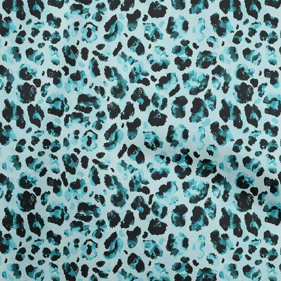 oneOone Viscose Jersey Light Blue Fabric Animal Skin Fabric For Sewing Printed Craft Fabric By The Yard 60 Inch Wide