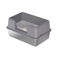 thumbnail image 1 of Caja de arena para gatos, caja de arena portátil para gatos de cara alta, suministros para mascotas, inodoro para gatos, caja de arena de Metal semice 50cmx35cmx28cm gris, 1 of 9