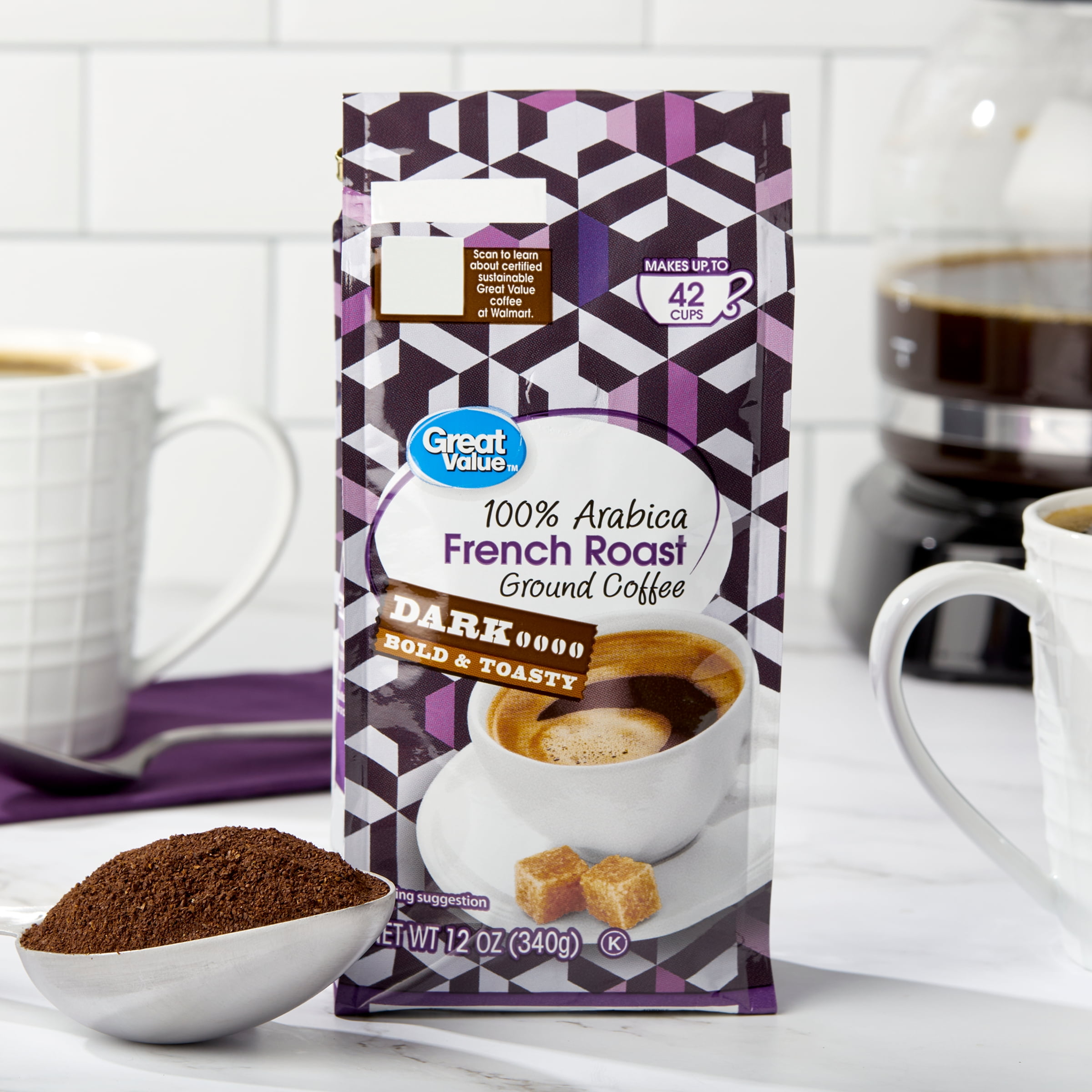 100% Arabica, Dark Roast, Ground Coffee 