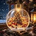 thumbnail image 6 of Glowing Christmas Diorama Ornament, Miniature Scene in Clear Ball with Warm | LED Light, Hanging Holiday Festive Decor, Christmas Collection, Charming Gifts for Family (3.15in, B), 6 of 7