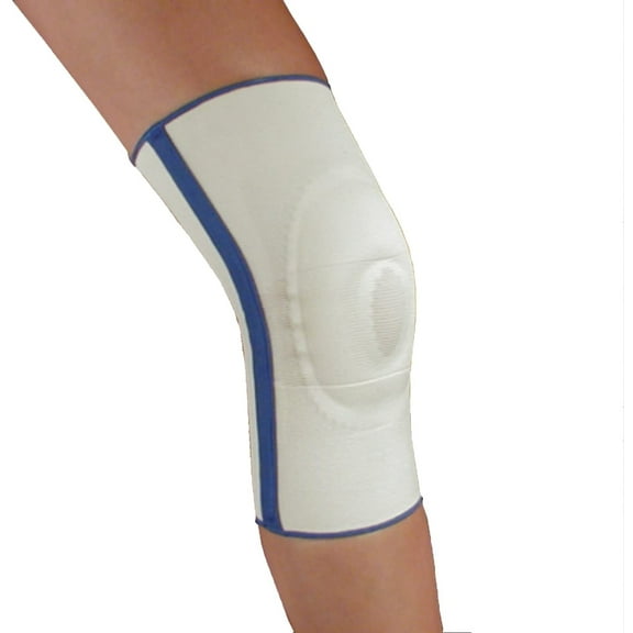 Spiral Stay Knee Brace With Visco Patella Stablizer (Small White w/ Blue Trim)