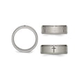 thumbnail image 4 of Mens Chisel 8mm Ridged Cross Titanium Wedding Band, 4 of 6