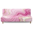 thumbnail image 2 of SCRAWLGOD Marble Print Armless Sofa Cover Dust Proof Decorative Couch Cover Washable Anti Slip Sofa Slipcover with Elastic Bottom, 2 of 9