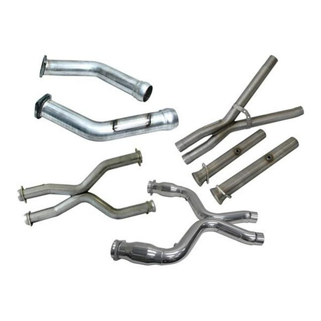 2005-2010 Ford Mustang Exhaust Crossover Pipes with Converters, Aluminized