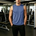 thumbnail image 2 of Plus Size Big & Tall Men's Summer Quick Dry Tank Top Muscle Singlet Crewneck Loose Fit Breathable Moisture Wicking Cooling Sports Gym Workout Training Casual Tops Sleeveless, 2 of 6