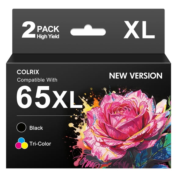 Cartuchos de tinta COLRIX 65XL negro y tricolor, paquete de 2