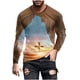 thumbnail image 2 of Amzcrzy - Sudadera Para Hombre, Informal, Cuello Redondo, Manga Larga, Camiseta Estampada, Blusa, Multicolor, 3Xl, 2 of 5