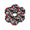 thumbnail image 7 of 13 Inch Round Placemats Set of 6, Red Black Geometric Non Slip Heat Insulation PP Table Mats, Modern Color Block Abstract Washable Place Mats for Kitchen Dining Party Table Decor, 7 of 7