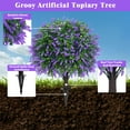 thumbnail image 4 of Artificial Boxwood Topiary Ball with Lavender | UV Resistant 2pcs Set w/Ground Spike for Outdoor/Indoor, 4 of 8