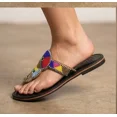thumbnail image 4 of Women Clogs Leather Handmade Indian Casual Slippers Slip On Ballet Flats US 6-10, 4 of 5