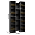 thumbnail image 2 of Homfa 2 Pieces Black Bookshelves, 71’’ Tall Three Row Bookshelf with Adjustable Shelves, 21-Cubes CD Display Storage Organizer Shelf for Living Room Home Office, 2 of 7