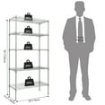 thumbnail image 2 of Zimtown 29''L x 13''W x 59''H Wire Shelving, Adjustable 5-Shelf Metal Garage Storage Rack Organizer for Kitchen Living Room, Chrome, 2 of 9