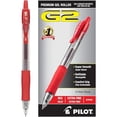 thumbnail image 2 of Pilot® G-2® Retractable Gel Pens, Extra Fine Point, 0.5 mm, Clear Barrels, Red Ink, Pack Of 12, 2 of 6