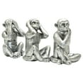 thumbnail image 2 of Adam & Friends Home Decor See No Evil, Hear No Evil, Speak No Evil Sculpture | 3-Piece | Silver, 2 of 6