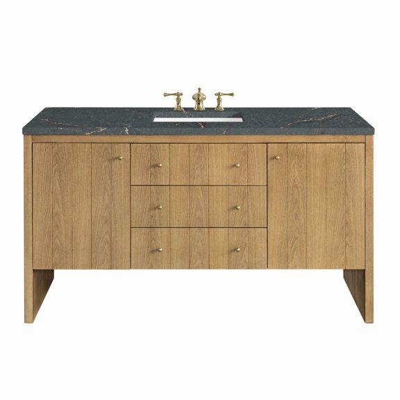 James Martin Vanities 435-V60s-3Pbl Hudson 60" Free Standing Single Basin Poplar Wood