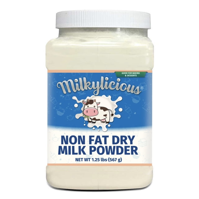 Milkylicious Non-Fat Dry Milk Powder – 1.25 lbs Jar - Made in USA | Rich Source of Calcium and Protein | Delicious and Healthy – Good for Bakes and Desserts.