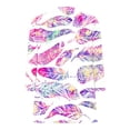 thumbnail image 4 of Penkiiy Hauts à Imprimé Plume pour Femmes Manches 3/4 Roulées Chemises Col en V Blouses Tunique Haut 2TG Multicolore, 4 of 5