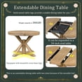 thumbnail image 3 of Williamspace 5 Piece Dining Table Set, 54" to 42" Expandable Kitchen Table with 4 Upholstered Chairs for Dining Room Kitchen Living Room Apartment, Retro Extendable Table Set, Oak, 3 of 7