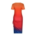 thumbnail image 4 of QIPOPIQ Robes pour Femmes Longue Robe Fluide à Volants Manches Courtes Tendance Col Rond Trou Robe d'Été Décontractée Robes Aguichant Jupe Longue 2023 Offres, 4 of 5
