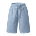thumbnail image 2 of Aayomet Mens Workout Shorts Waist Drawstring Elastic Waist Solid Shorts With Pockets (Blue, XXL), 2 of 5